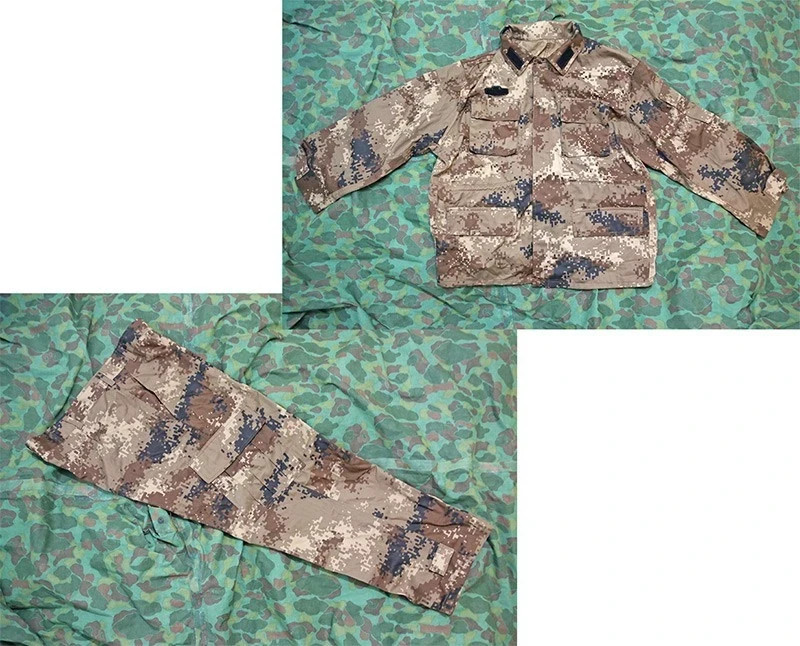 China Army PLA Type 07 Universal Highland Tibet Camo BDU Shirt Pants Uniform