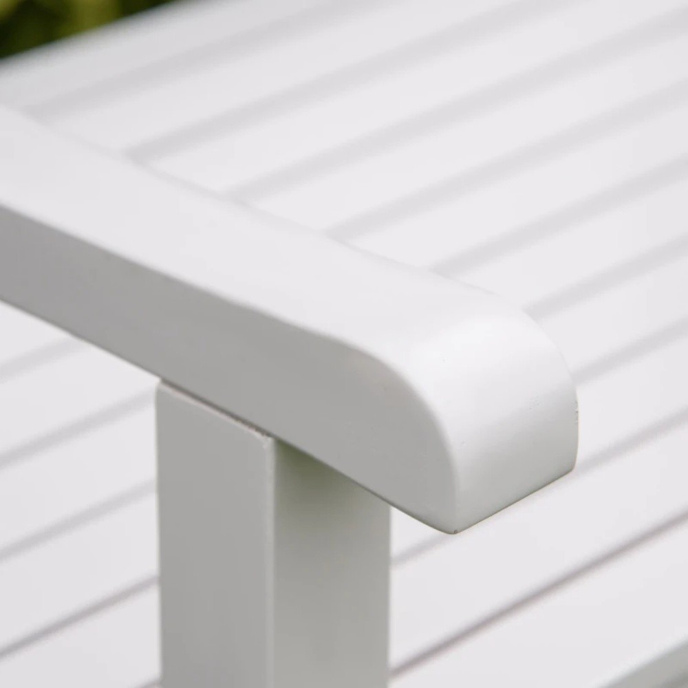 Rustic Style Garden Bench Solid Bench Corner Bench White