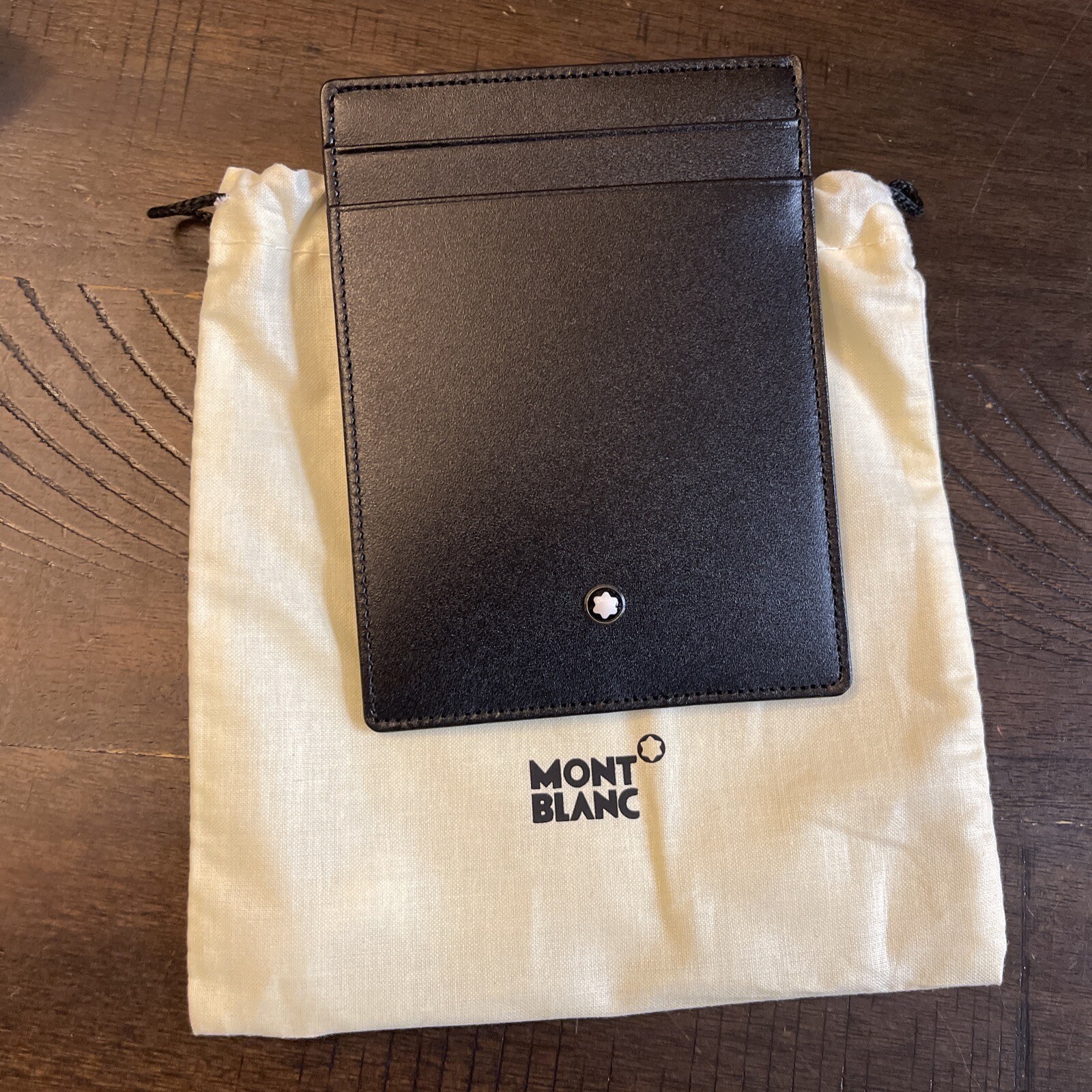MONTBLANC 4cc Card Holder ID Meisterstuck Black Leather 2665 (4.75"x3.50")