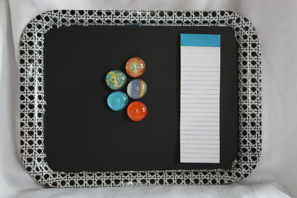 Repurposed Message Center Chalkboard Includes Magnets & Magnetic Notepad
