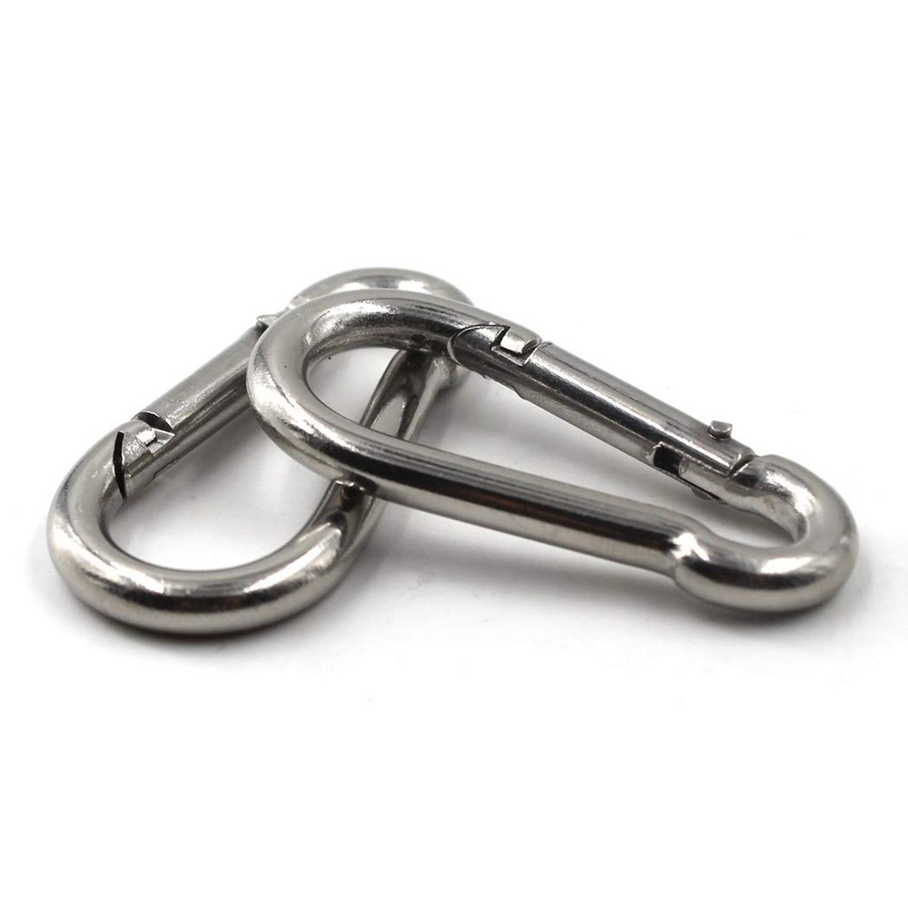 304 Stainless Steel Spring Snap Link Hook, Loaded Hook,Keychain Carabiner Cli...