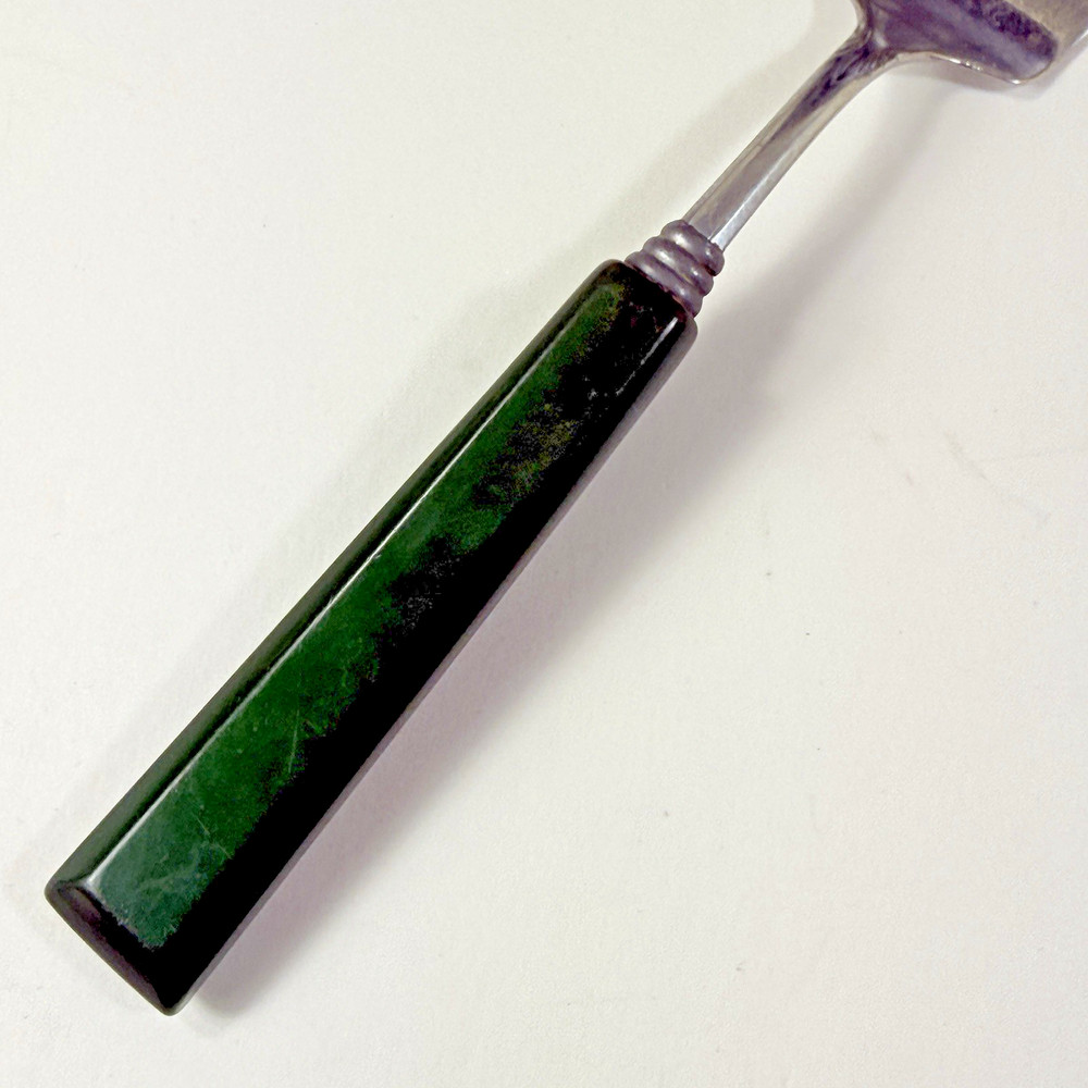 Perma -brite Jade Green Bakelite Handled Serving Fork 8.5"