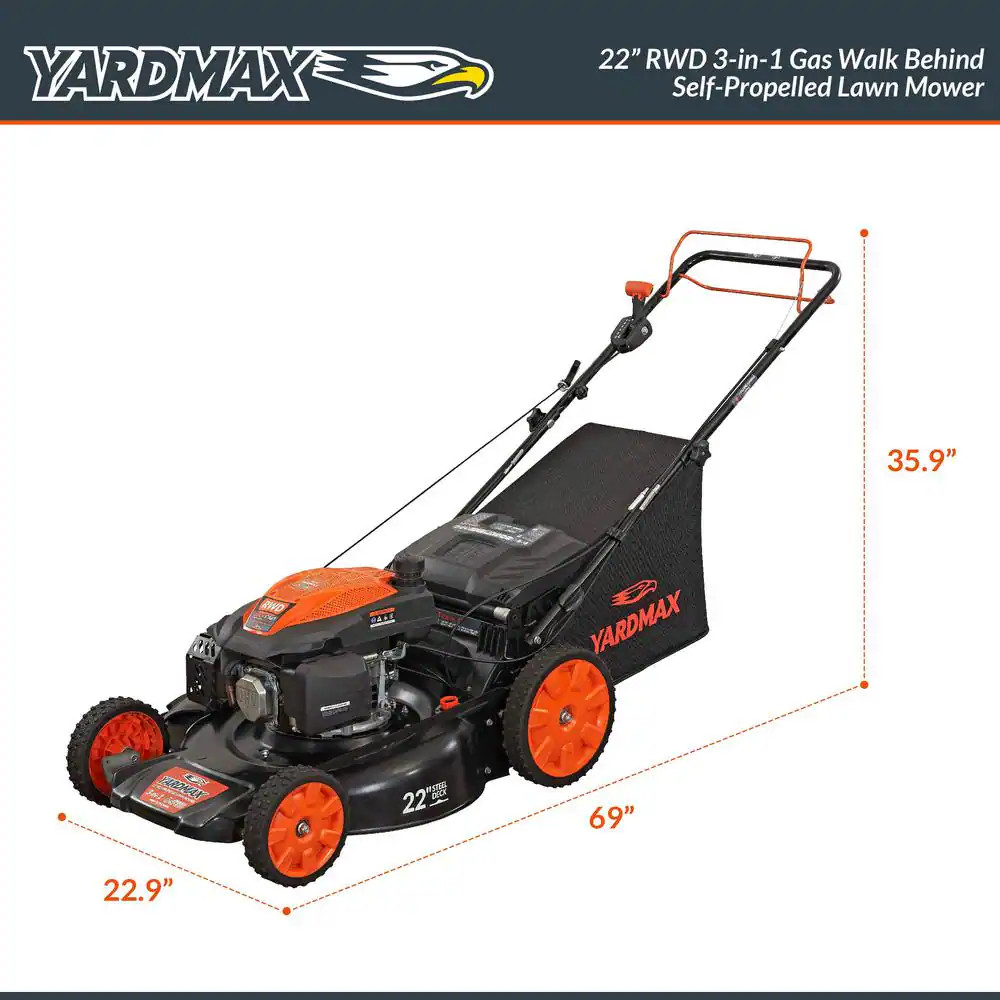 22 In. 201 Cc SELECT PACE 6 Speed CVT High Wheel RWD 3-In-1 Gas Walk behind Self