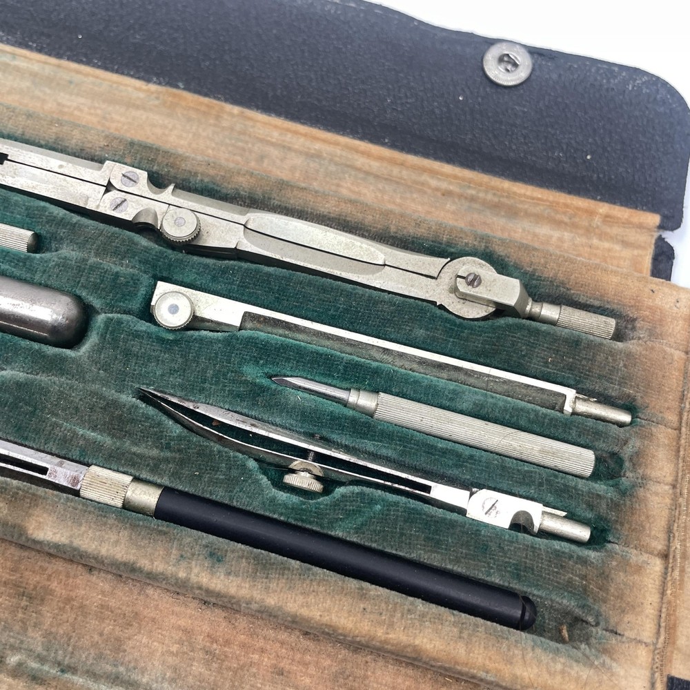 Vintage German Drafting Compass Set B-48 Drawing Tools Kit Germany Architecture