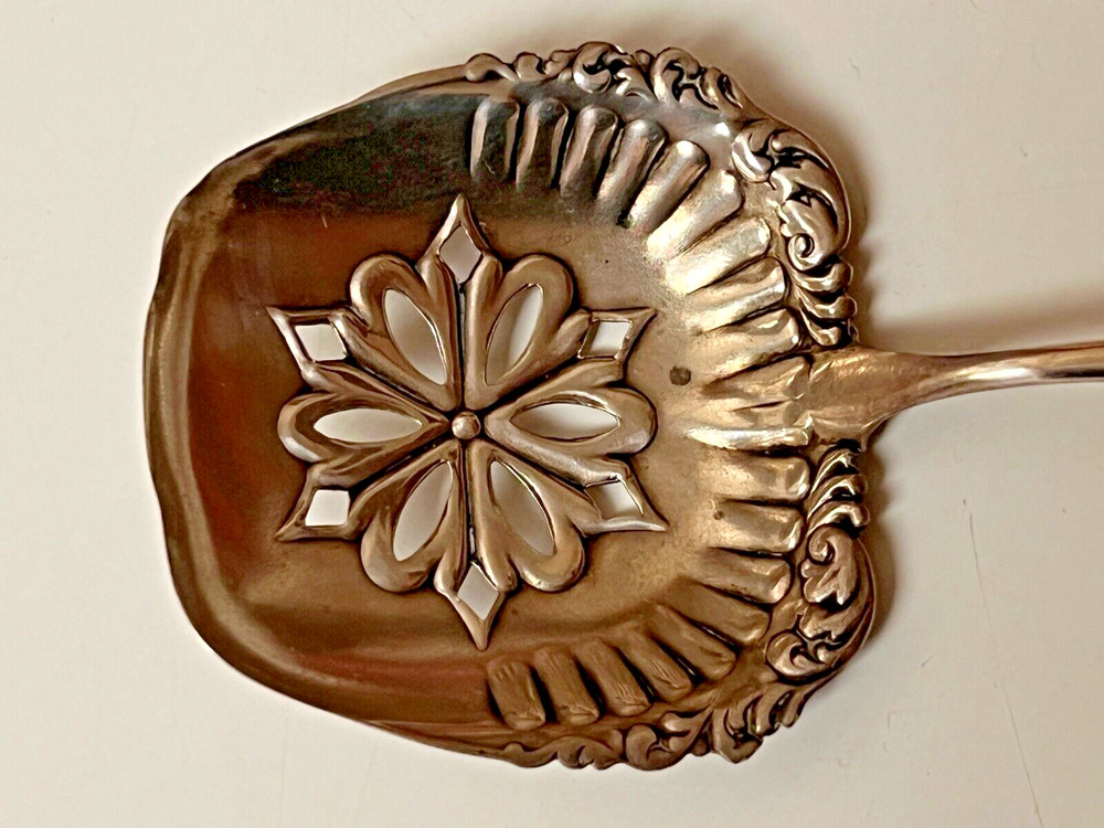 Sterling Silver Square Shaped Slotted Spoon Marked