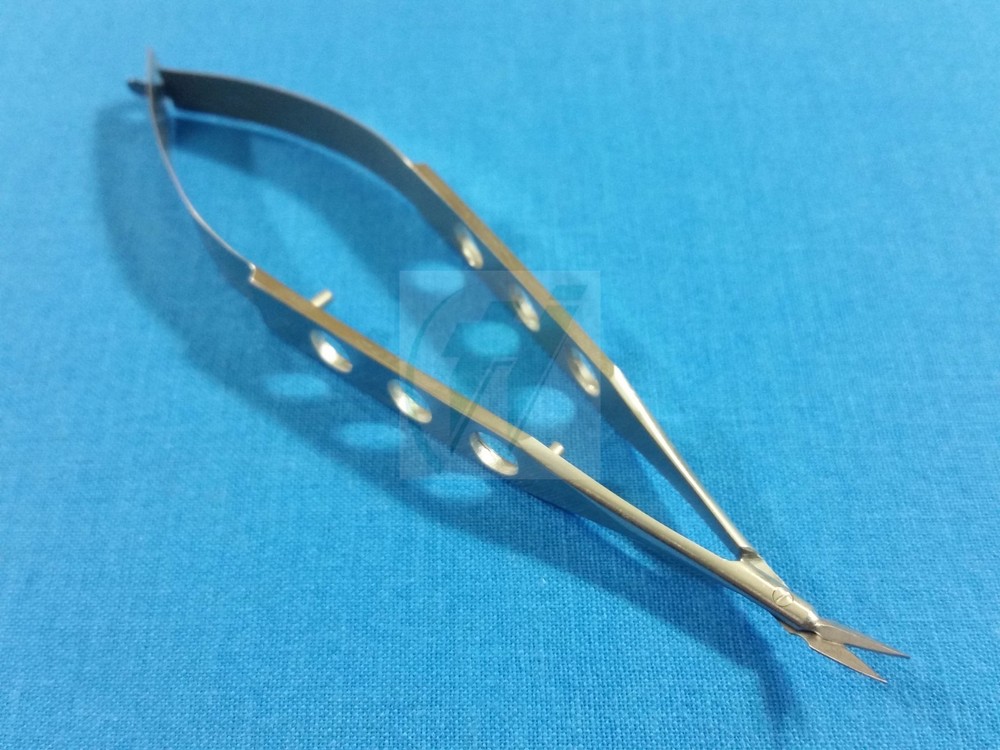 PREMIUM HIGH QUALITY VANNAS MICRO SURGICAL GRADE SCISSORS ANGLED FORWARD 4"