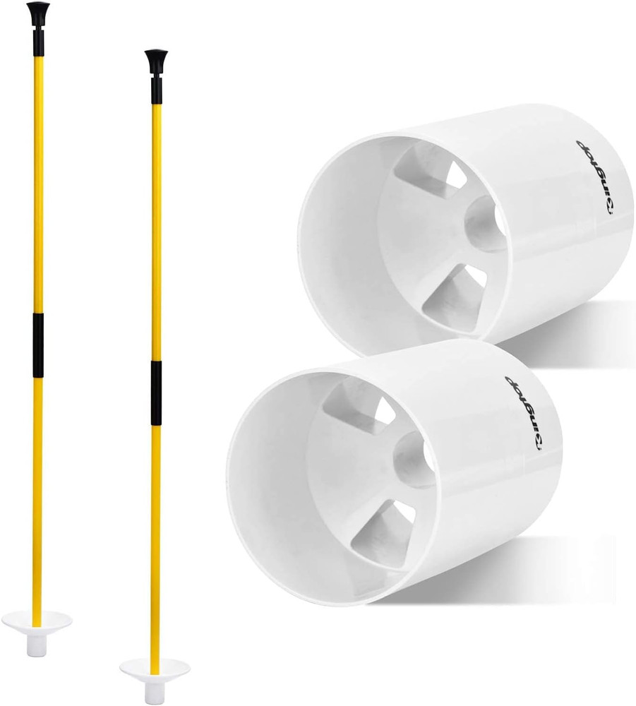 Practice Golf Hole Cup Flagpole Set - 6” Cup & 3ft Flagstick, 2-Pack