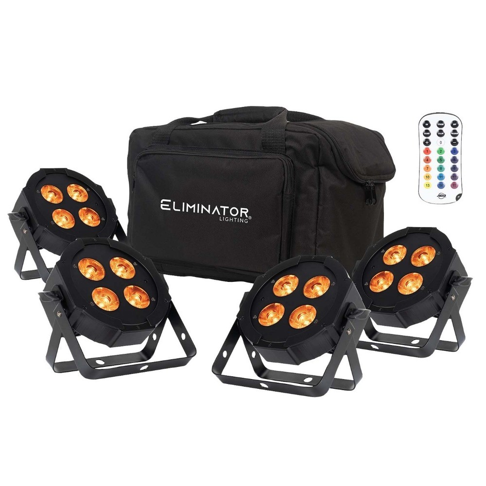 Eliminator Lighting Mega Flat Hex L PAK4 Includes 8x Mega Hex Pars, Remote, C...