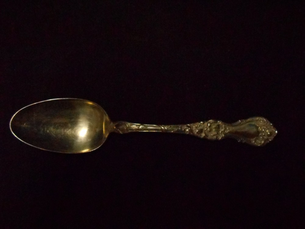 Vintage 1835 R. Wallace Triple Silver Sectional Serving Spoon Floral Pattern