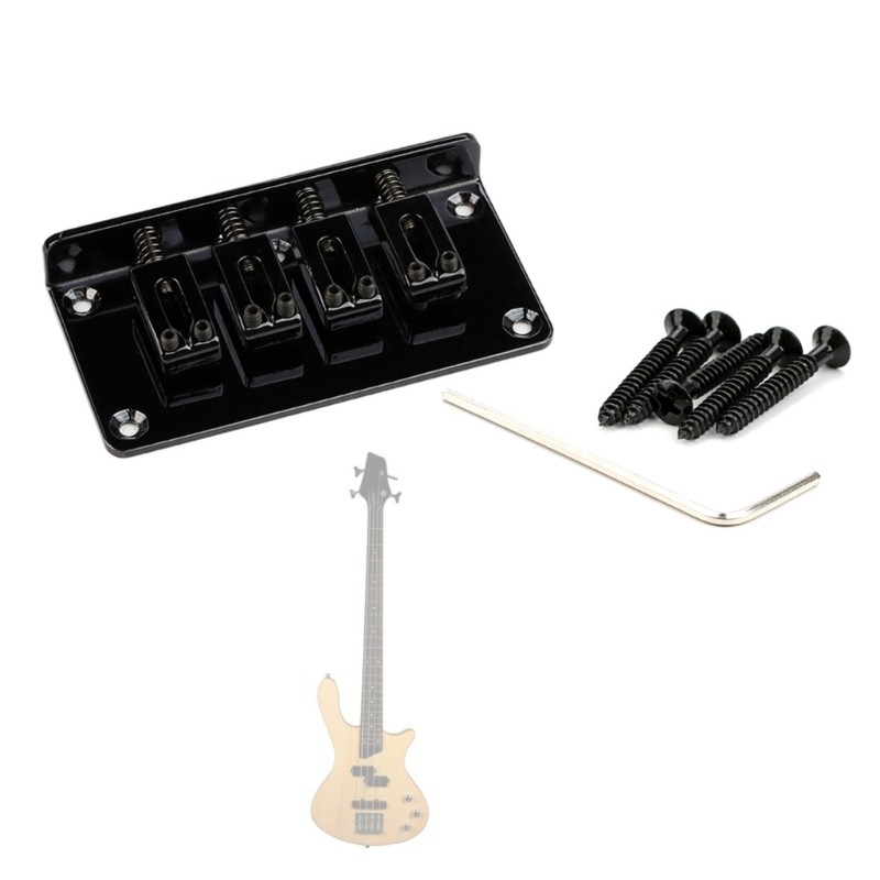 Electric Guitars Bass Hardtail Bridge 4-string Fixed Bridge Replacement Parts