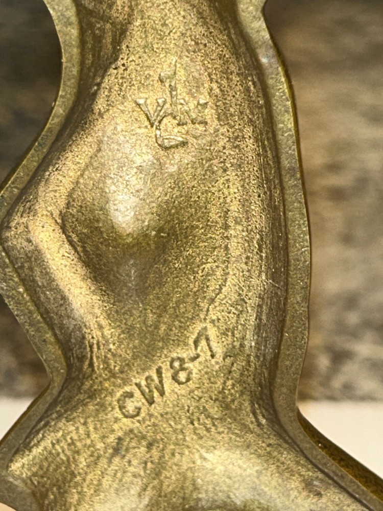 Vintage Solid brass Figural Doorstop, Walking Man, 8.5"H