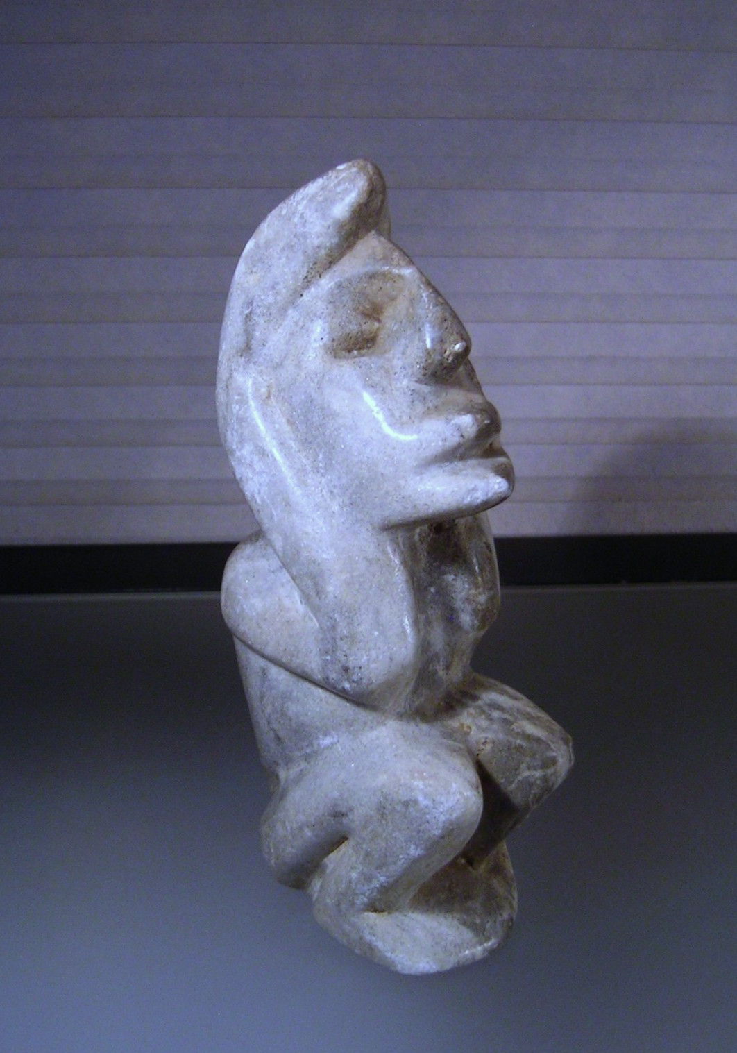 Pre Columbian Mesoamerican Warrior Figure Stone Carving