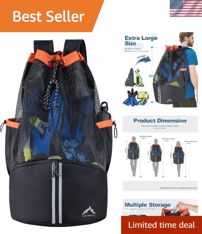 Breathable XL Diving Backpack with Multiple Compartments for Gear Protection