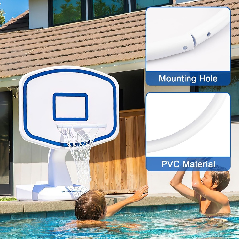 Pool Basketball Rim Replacement for Poolmaster Splashback, white