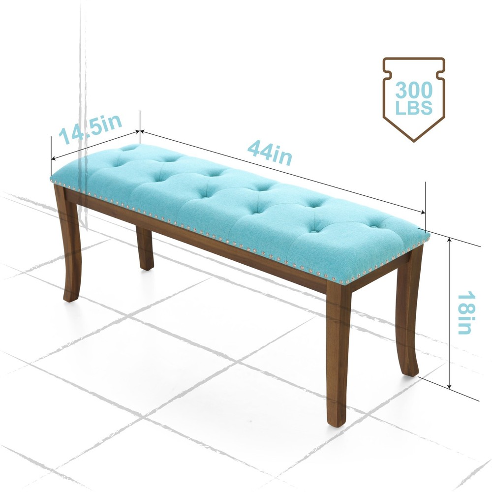 PHI VILLA Upholstered Bench Rectangular Tufted Ottoman for Entryway Bedroom
