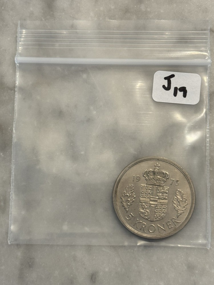 1976 Denmark 5 Kroner - XF - Extremely Fine
