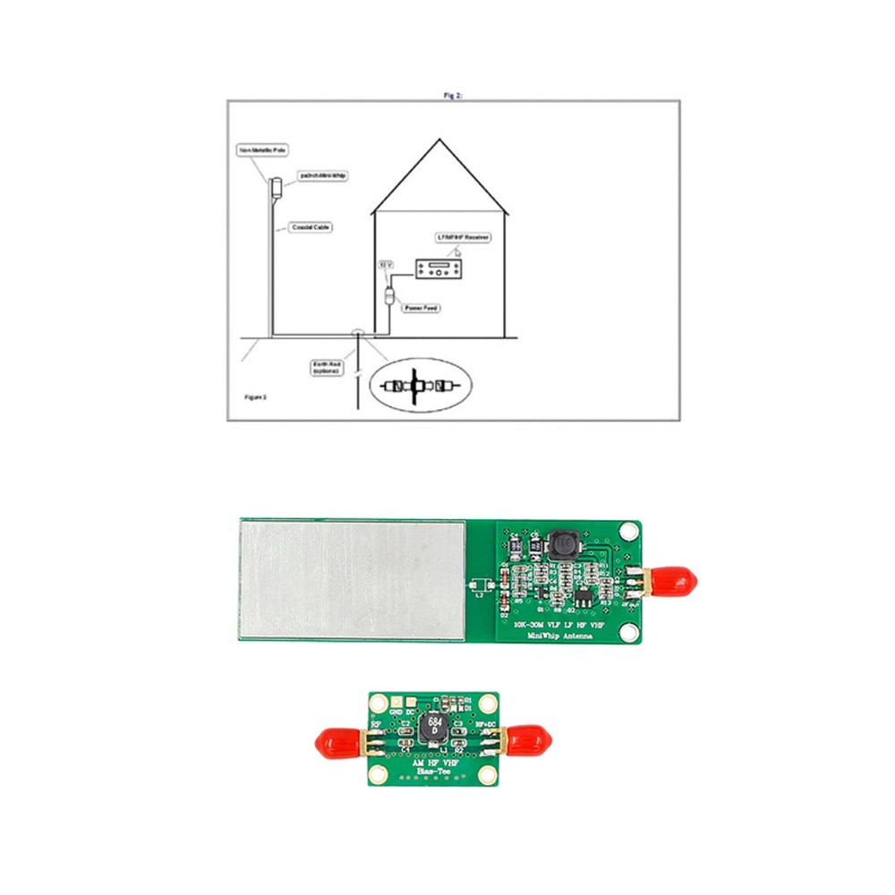 10KHz-30MHz SMA Female Output Interface Mini-Whip Module&MF / HF Module E