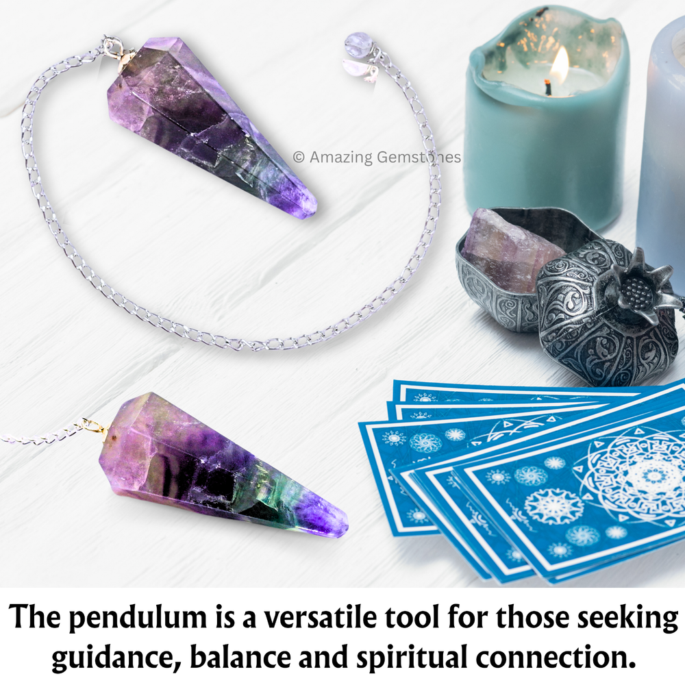 Multi Fluorite Dowsing Crystal Pendulum