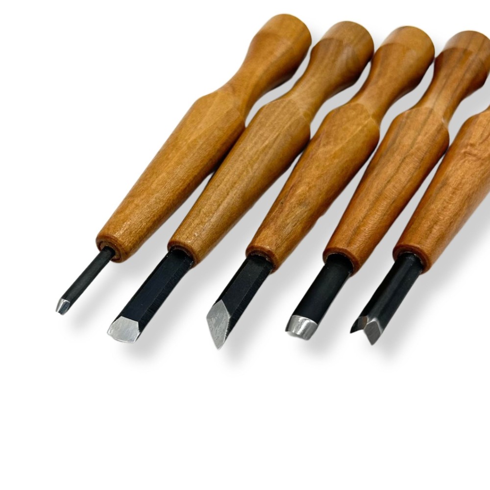 Mikisyo POWER GRIP Wood Carving Chisels & Gouges, 5 pieces Set, Made in Japan
