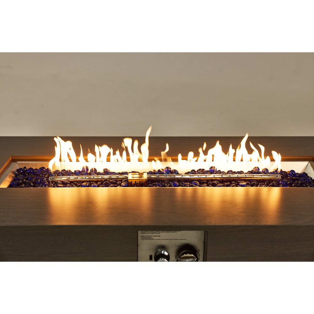 54" Rectangular Propane Fire Pit Table 50K BTU Low-Profile Modern Patio Heater