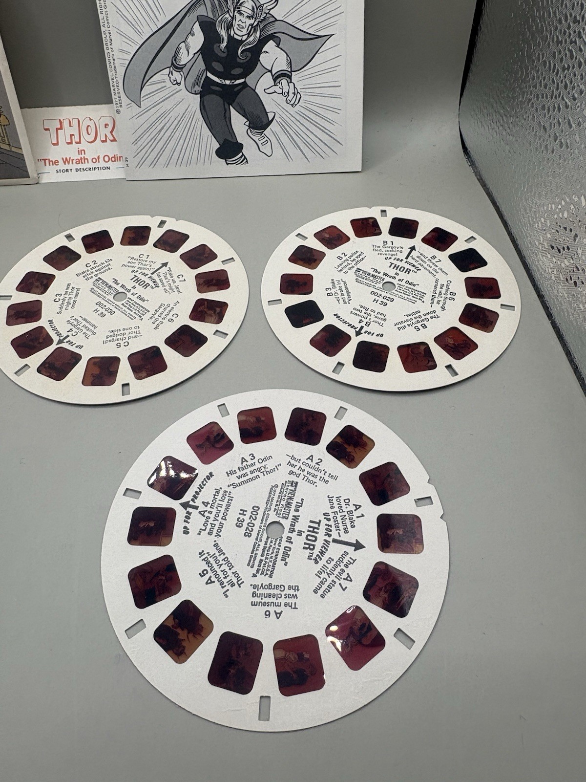 1977 Thor View Master Packet H39 3 Reel Set & Book Marvel Comics Wrath of Odin