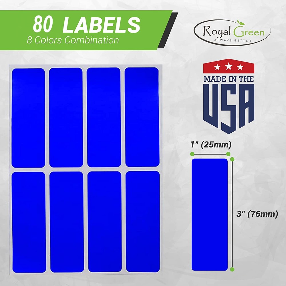 Royal Green Write Labels Color Coding Stickers in 10 80, 10 Combo