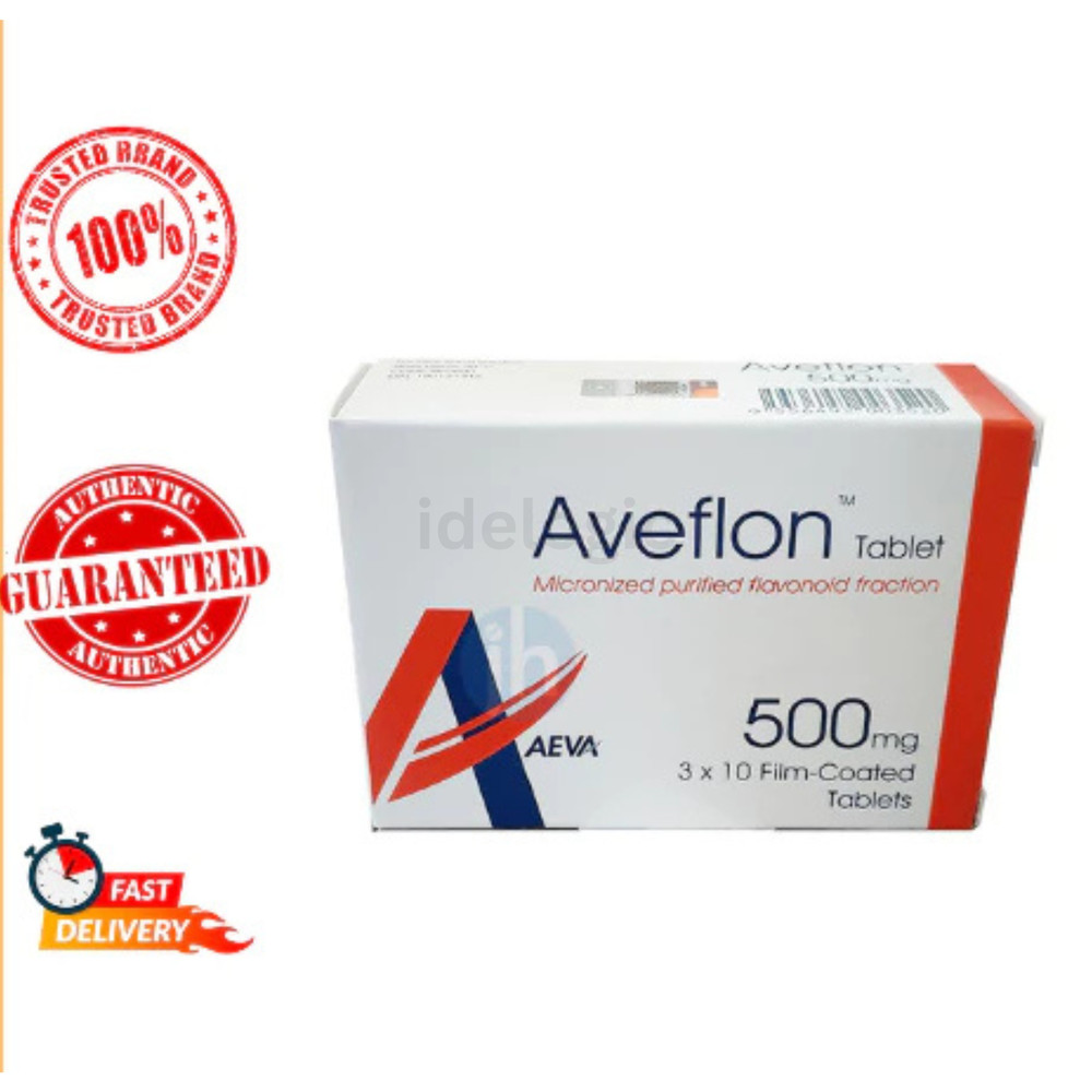 Aveflon 500mg 2 Pack (60 Tablets) Diosmin Complex - Vascular System Support
