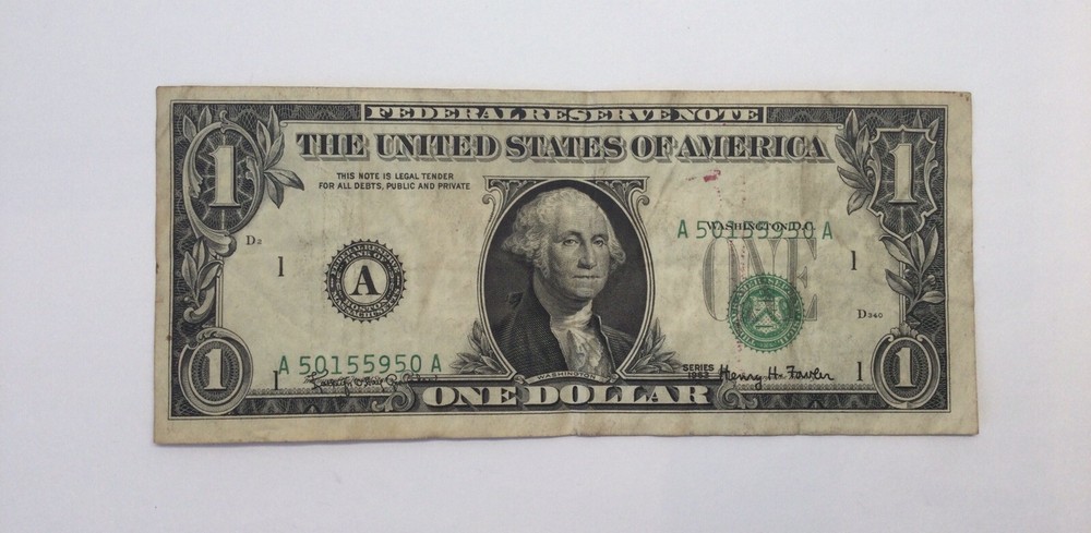 1963 $1 Federal Reserve Note Boston Error Overprint & Alignment Issue