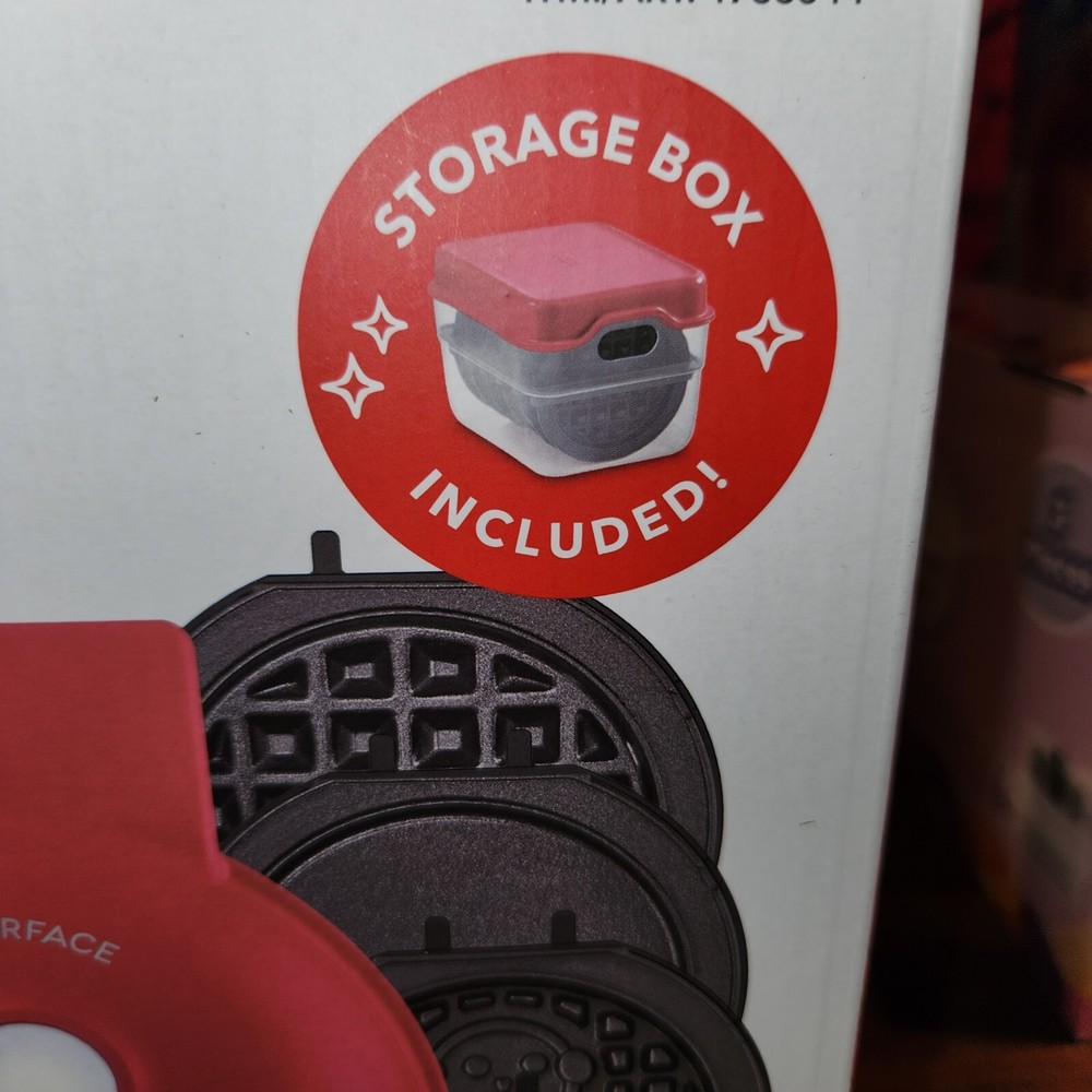 NEW Dash MultiMake Mini System Holiday Waffle Maker with Removable Plates storag