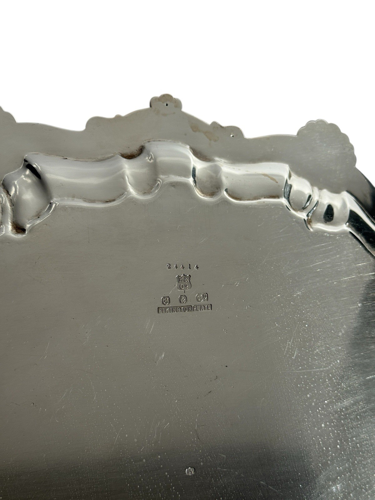 Antique Elkington Silver Plate Salver Tray