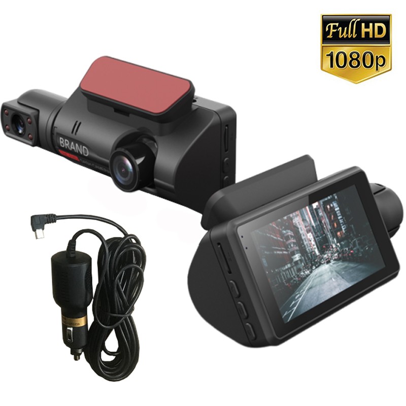 3 inch Car DVR Touch Screen Driving Video Recorder G-sensor Front+Inside Camera