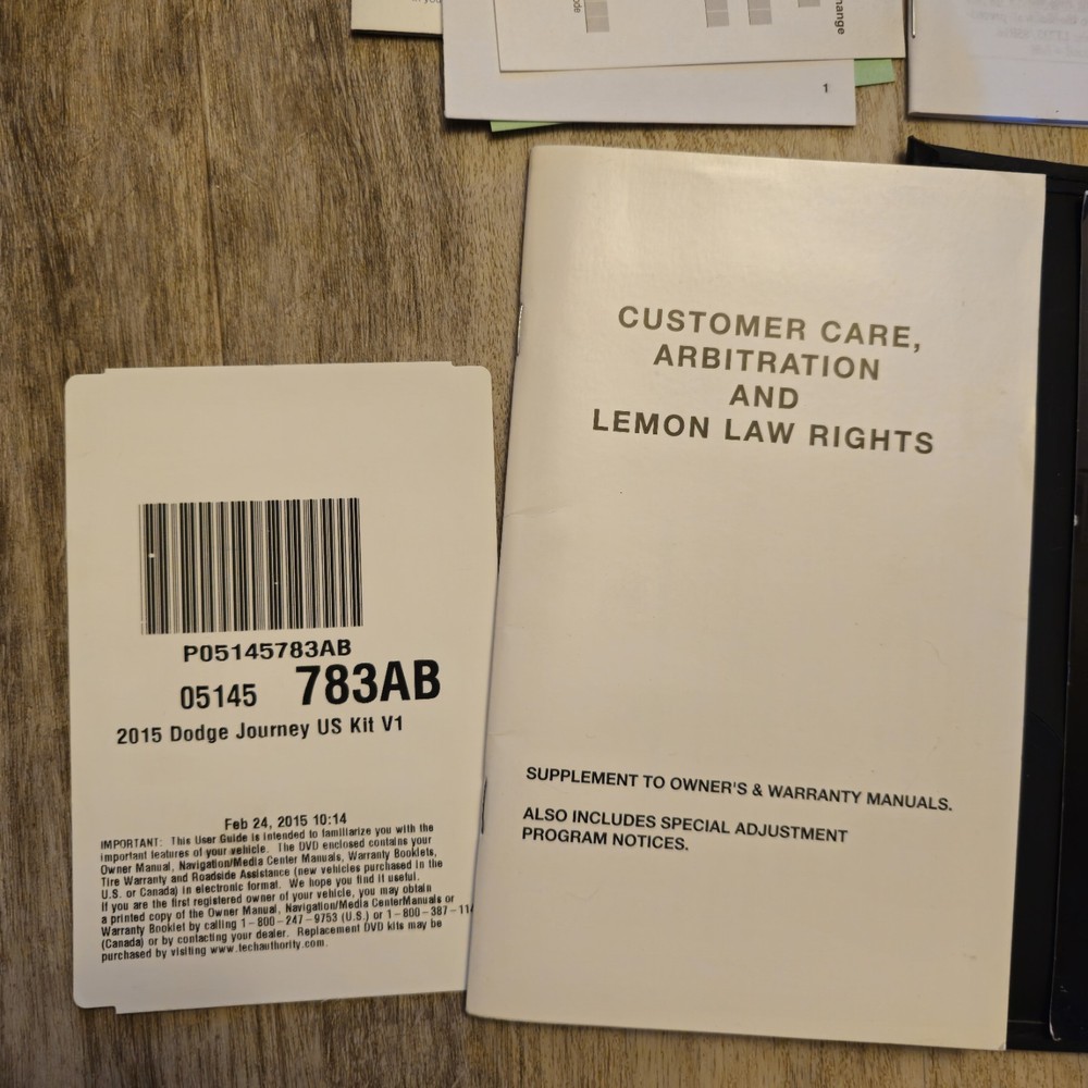 2015 Dodge Journey User Guide With Leather Carry Case