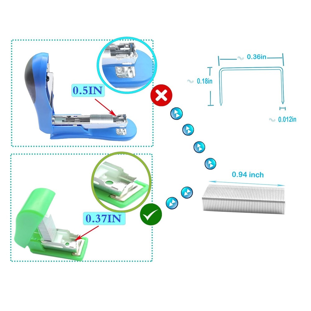 Mini Stapler Staples Number Ten Size Silver Staple Pack