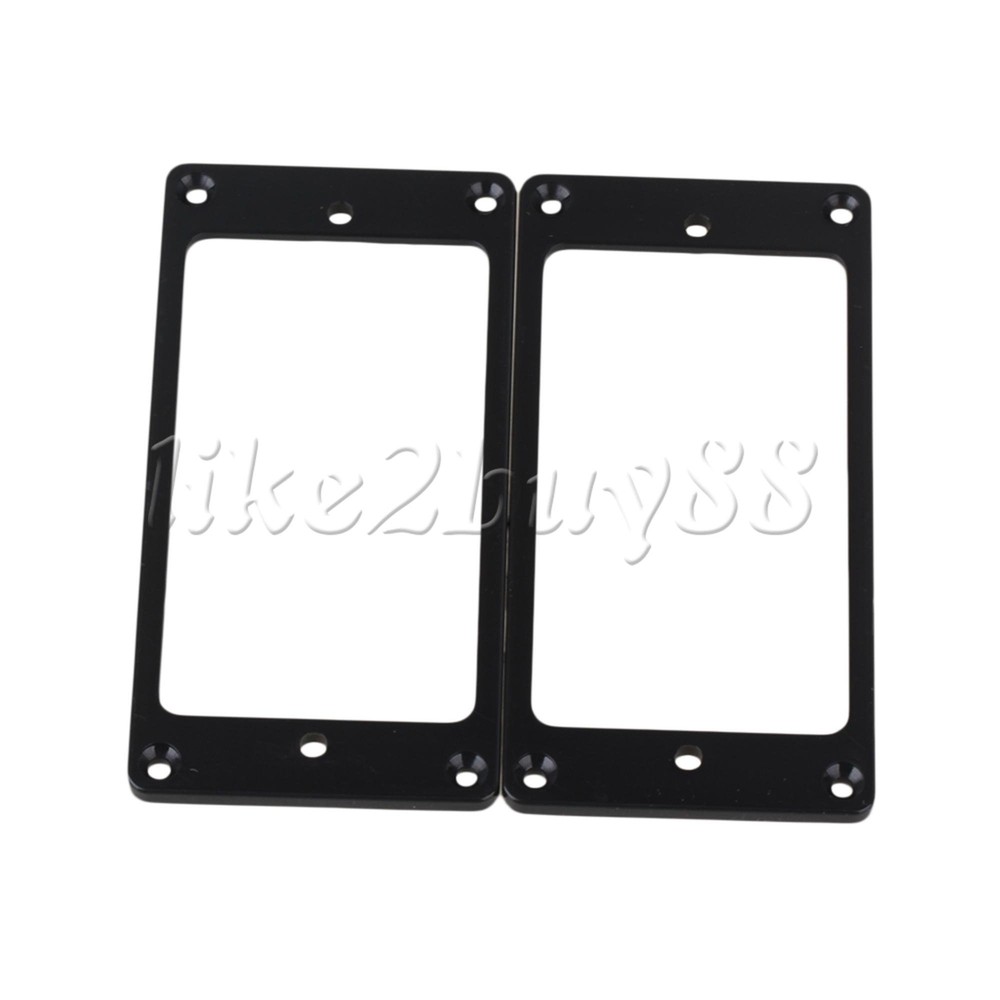 2PCS Black Guitars Bridge Pickup Frame Flat Pickup Mounting Ring Cover