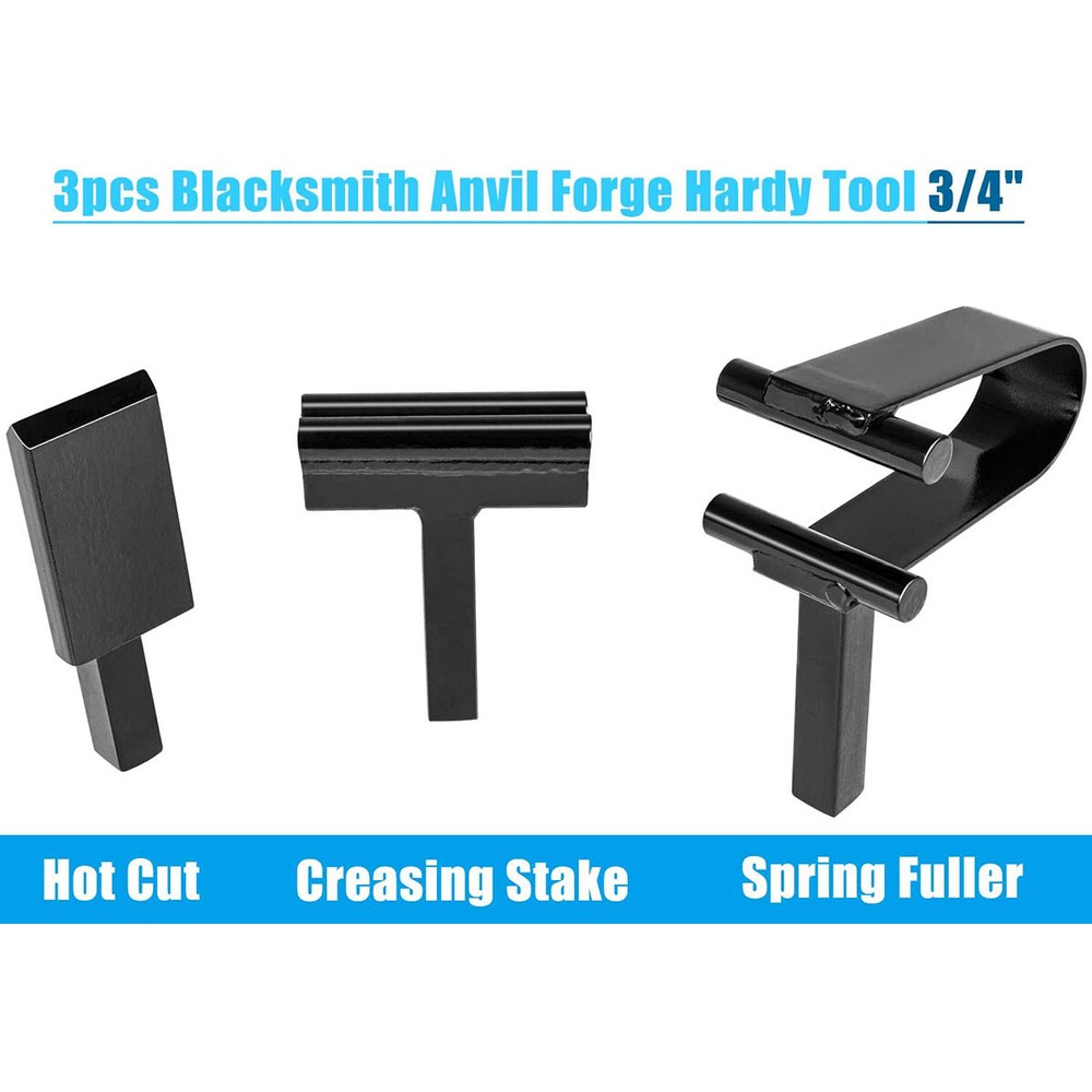 3/4" Blacksmith Anvil Forge Hardy Tools Set Cut Creasing Stake Spring Fuller
