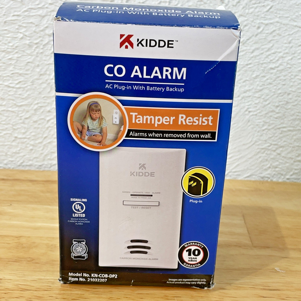 KIDDE CO Alarm Model No. KN-COB-DP2 -- AC Plugin w/ Battery Backup