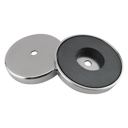 Zoro Select 10E725 Round Base Magnet,200 Lb. Pull