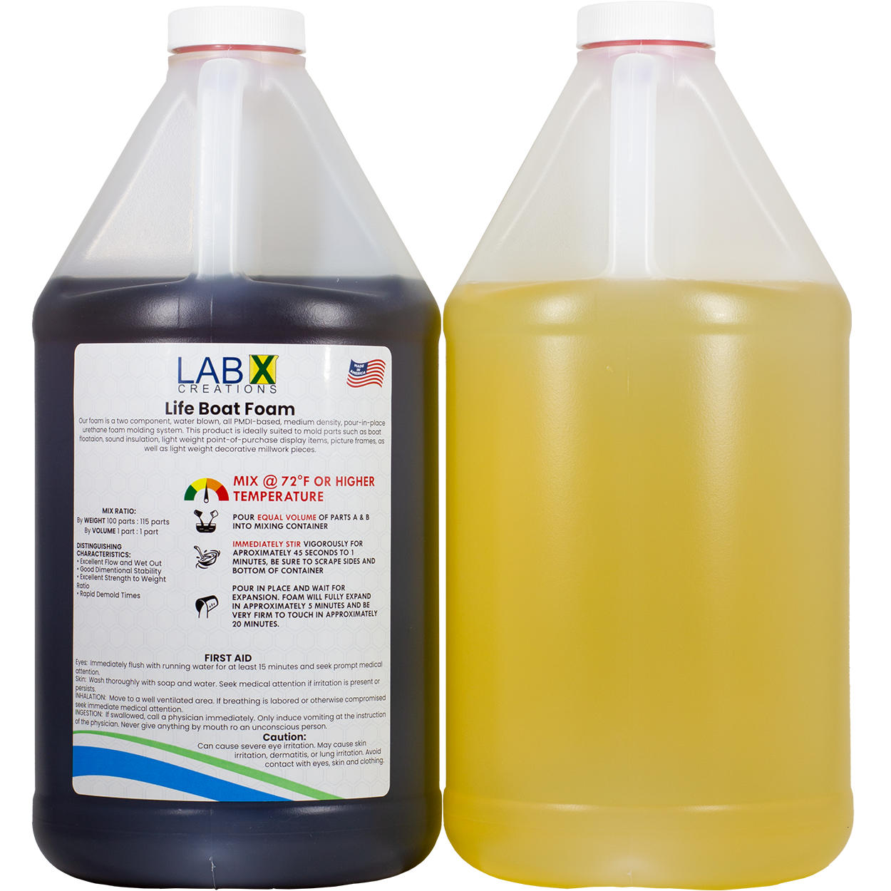 1 Gal Kit 2-Part Pour Foam 2Lb Density Closed Cell Liquid Expanding Polyurethane