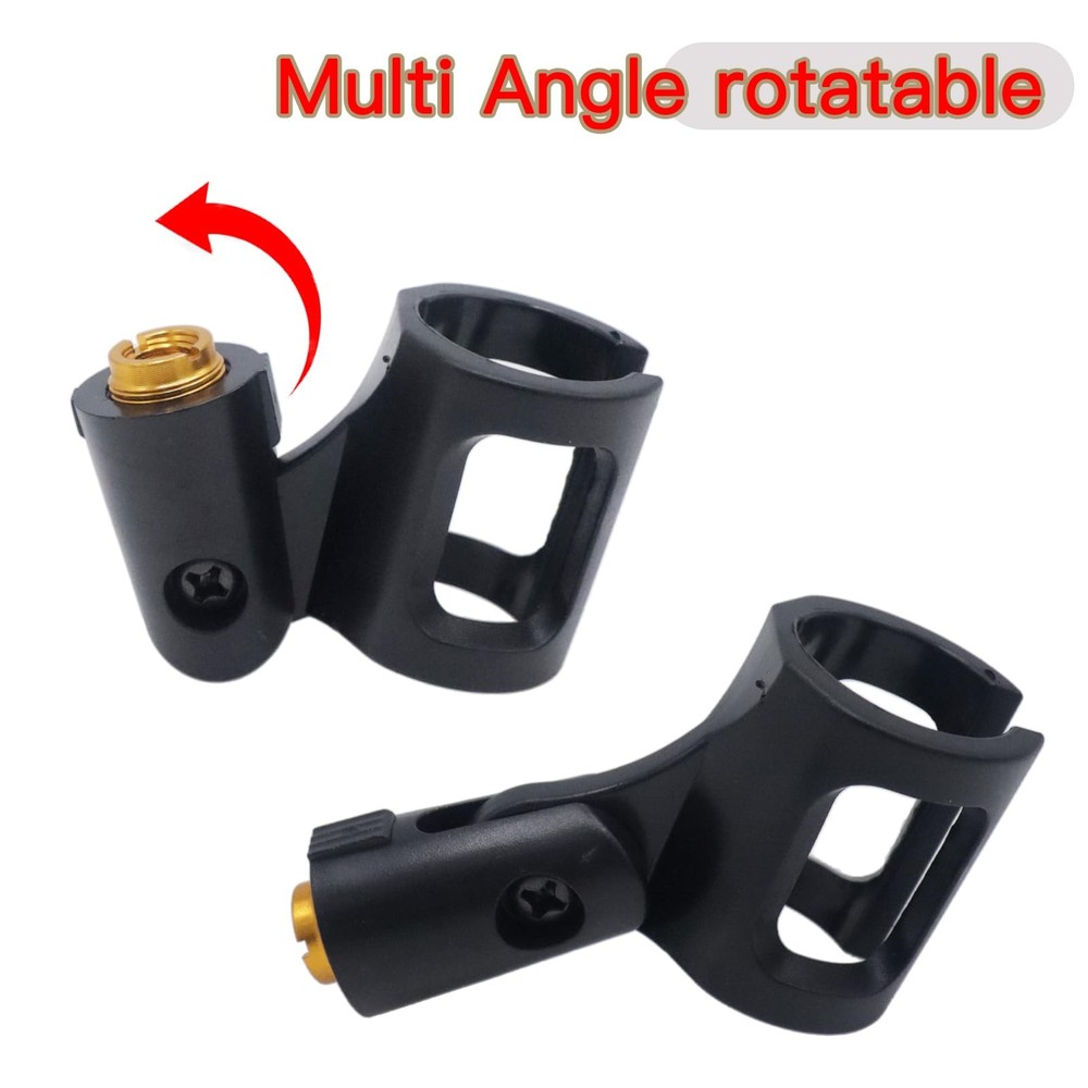 4Pcs Adjustable Rubber Microphone Holder Clips, Flexible Handheld Mic Stand A...