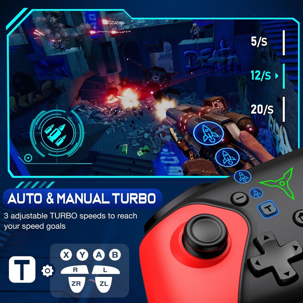 2Packs Wireless Switch Pro Controller for Nintendo Switch 2/OLED,Android/iOS