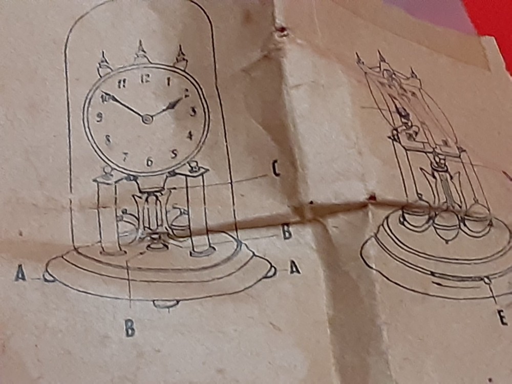 OLD Kundo Clock INSTRUCTION SHEET  poor condition    5w6