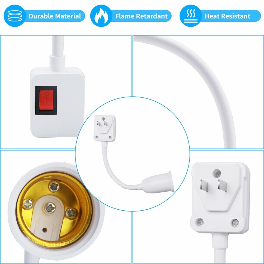 1/2/3 Pack E26 E27 LED Light Bulb Lamp Holder Flexible Extension Adapter Socket