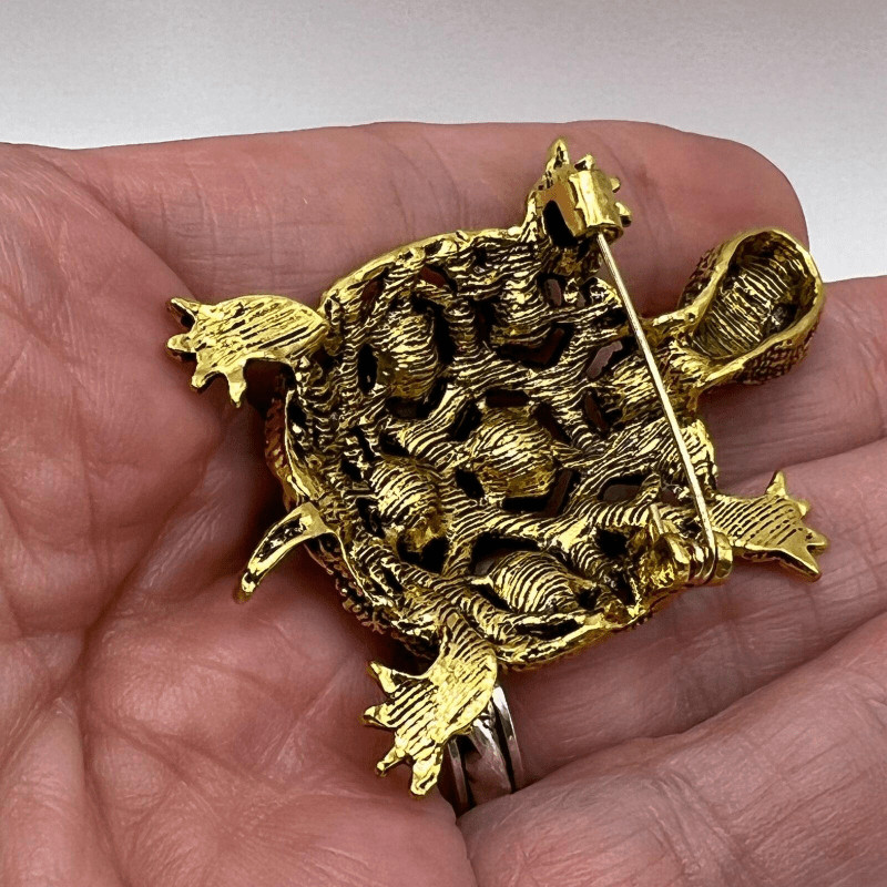 Elegant Women's Turtle Brooch Pin | Multi-Colored Rhinestone Accents