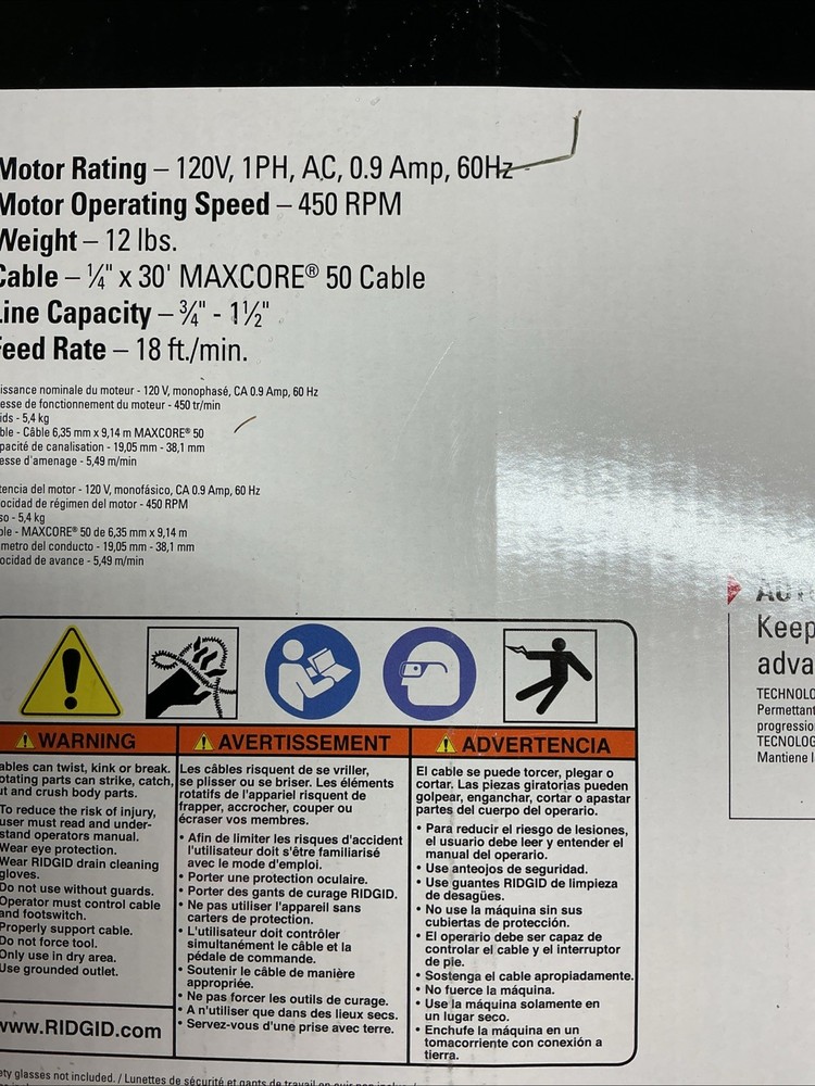 RIDGID PowerClear 120-Volt Drain Cleaning Machine 55808