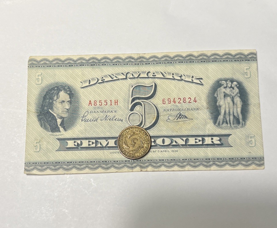 🇩🇰 Denmark 5 kroner 1936 Banknote