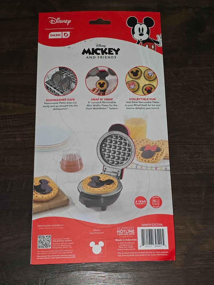 Disney Dash Mickey Mouse Removable Waffle Plates for Mini Maker Set New