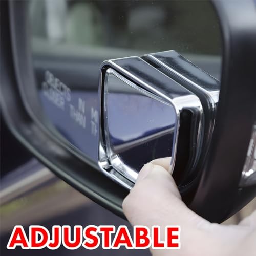 Blind Spot Mirror For Car, Adjustable 360° Wide Angle Side Rear View Silver