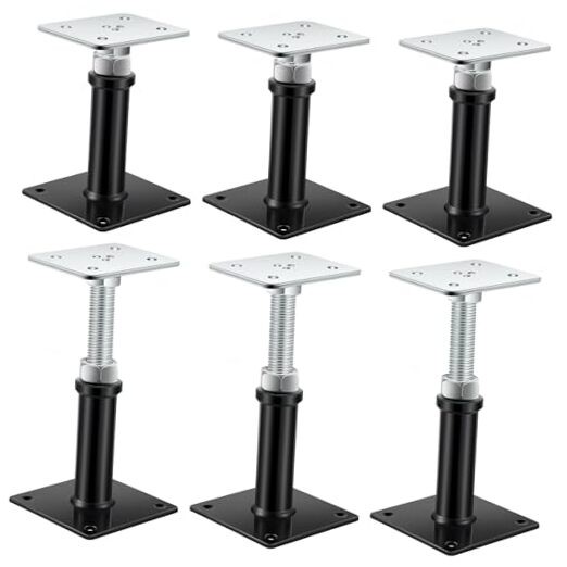 Pack Adjustable Floor Jack Post, 6"-9" Height Range, 6-9 Inch 4 Flat-top Style