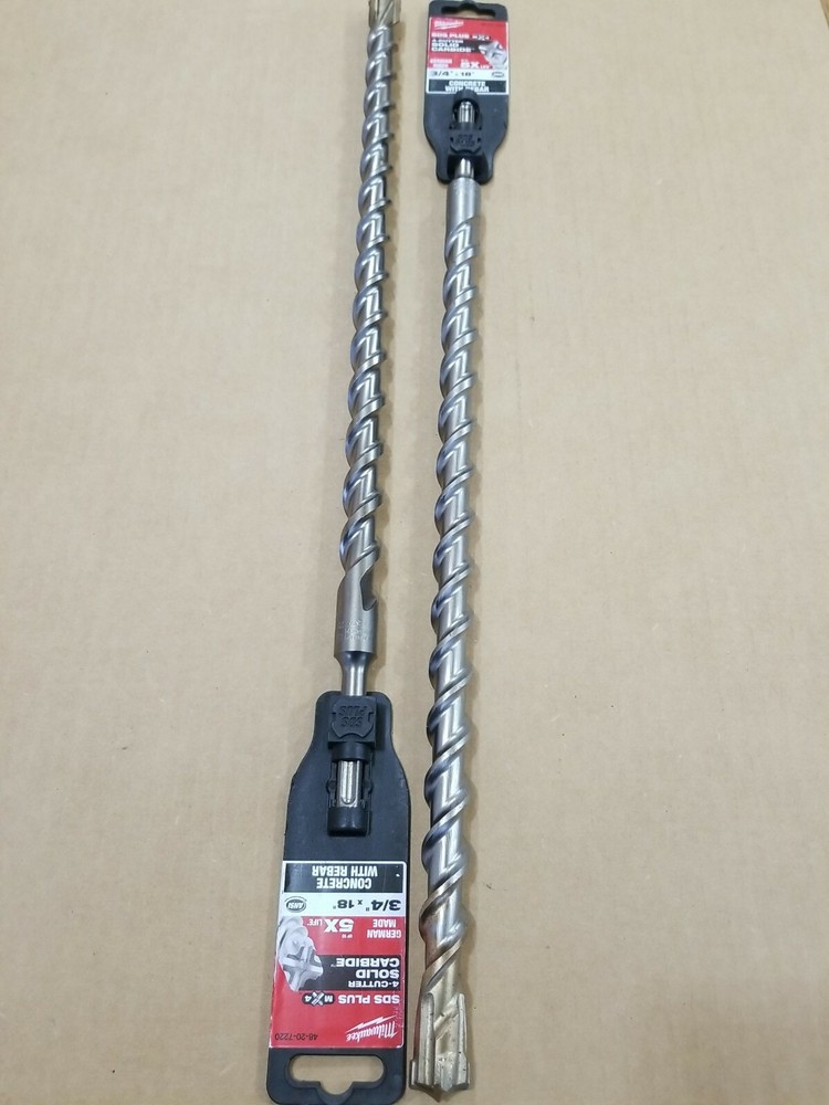 2 Milwaukee SDS PLUS Drill Bits - 48-20-7220 3/4"X18