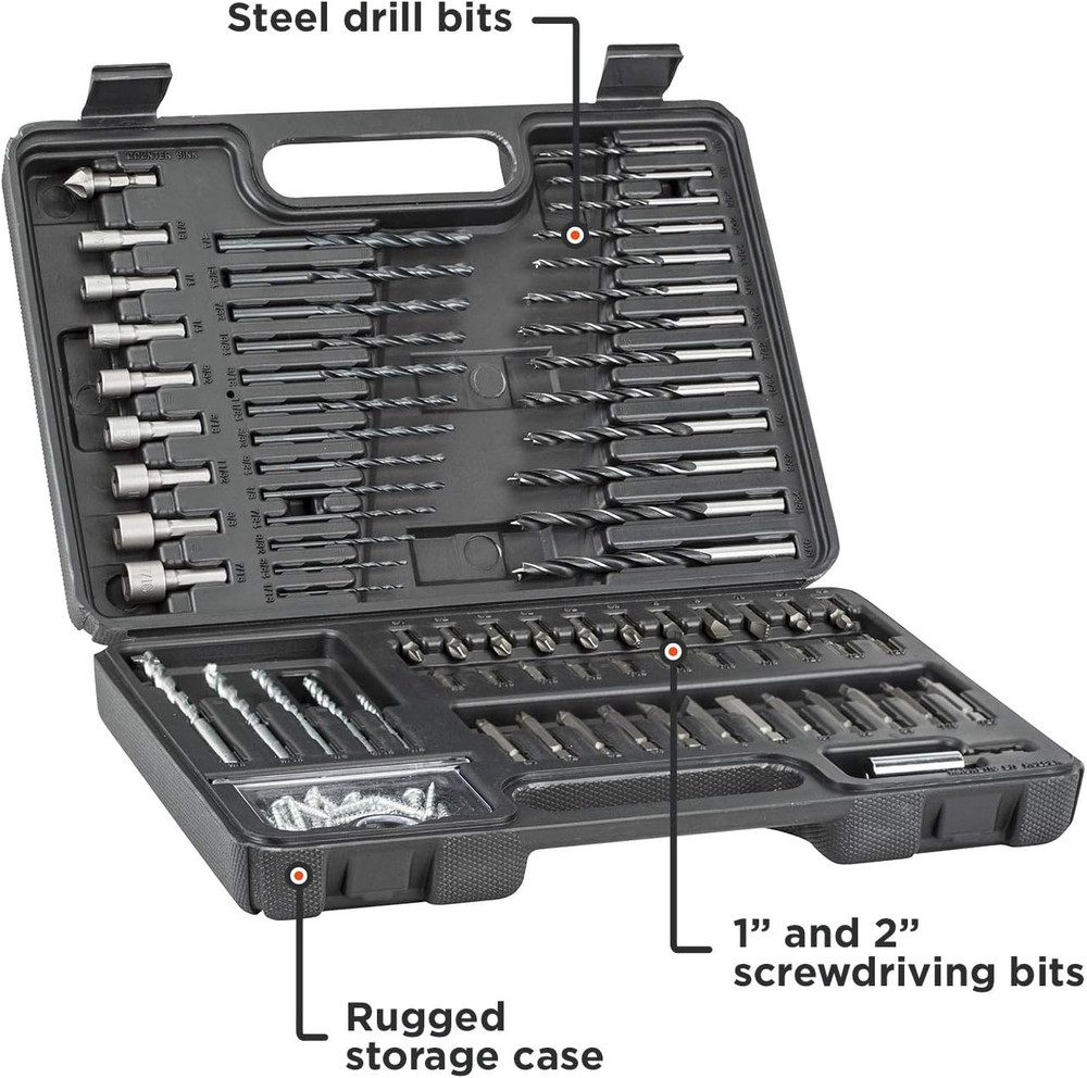 BLACK+DECKER Drill Bit Set/Screwdriver Bit Set Combo, 109-Piece